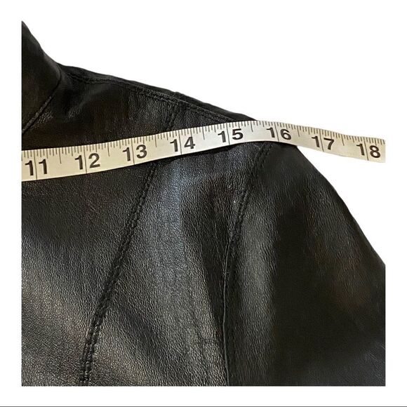 Reversible Faux Black Leather Moto & Animal Print Lightweight Jacket - Picture 4 of 10